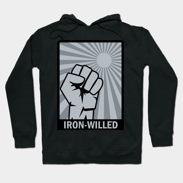 Iron-Willed - Fist - Rising Sun Hoodie by enigmaart